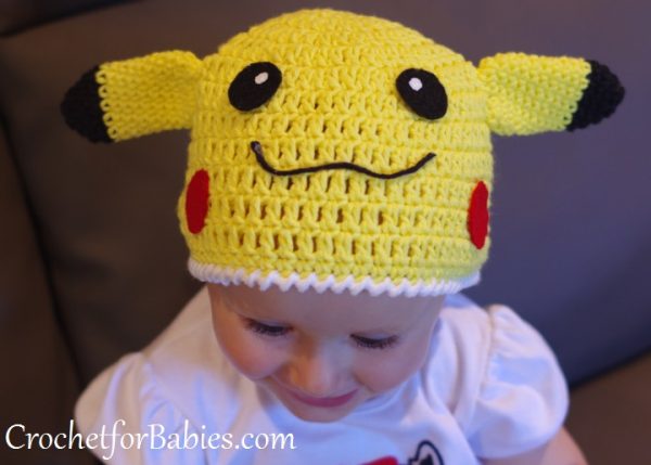 Free Crochet Pattern for Pikachu Beanie - CrochetforBabies.com
